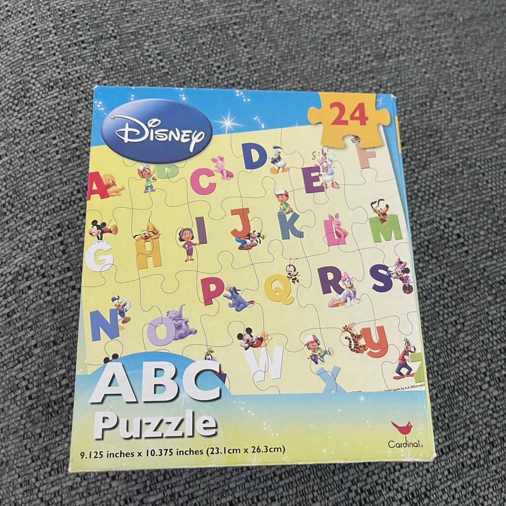 Disney ABC Puzzle with Colorful Letters and Characters